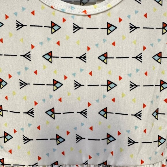 Dot Dot Smile Arrow Print White Red Yellow Blue Cap Sleeve Girls' Dress 12/24M - Picture 3 of 6
